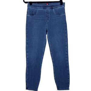 Spanx Jean-ish Ankle Leggings Womens Medium Mid Rise Stretch Denim Shaping